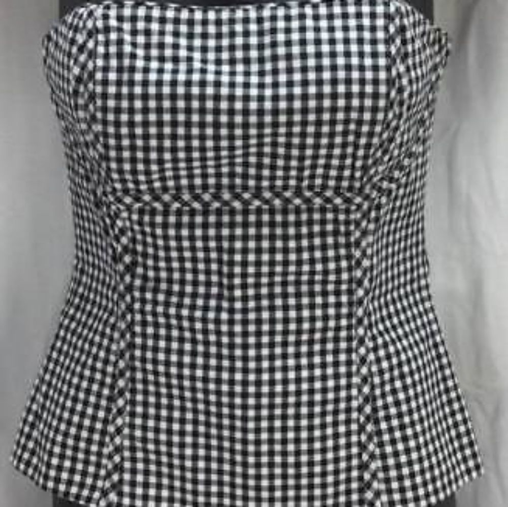 Black and white checkered tube top